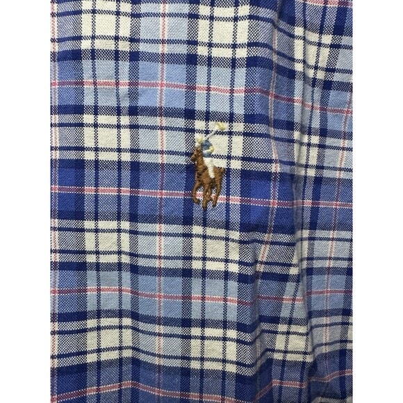 Ralph Lauren Classic Fit Long Sleeve Blue Plaid Button Front Shirt Men's XL‎ - Picture 3 of 11